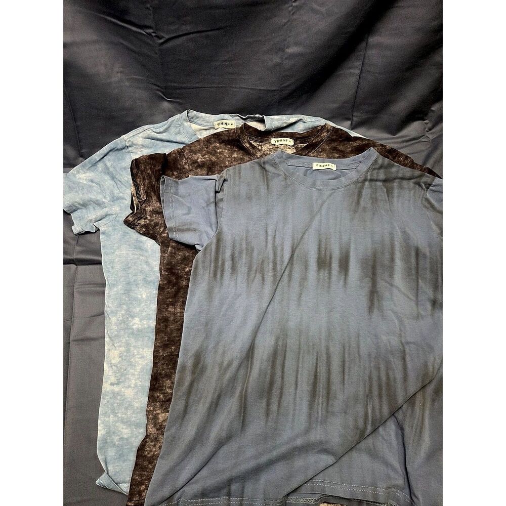 YININF Men's Acid Wash T-Shirt Bundle (3 Shirts), Size M